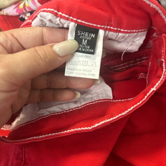 SHEIN Red Skinny Pants with Tapered Fit - Picture 4 of 7